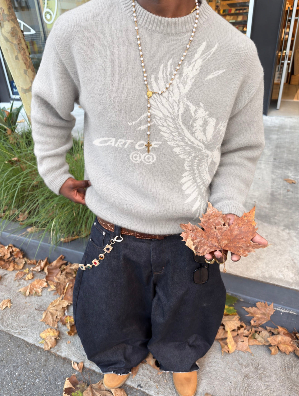 Knitted Round Neck Oversize Sweatshirt